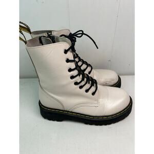 Dr. Marten Jadon III Cream Lace-Up Women's Boots Black Laces Size 10 Read Below*